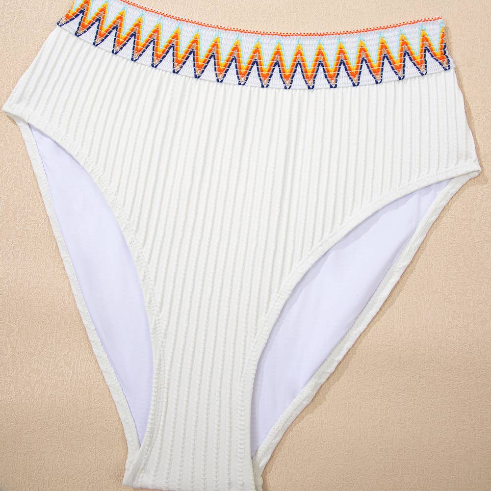 1 the Woman Contrast Banded High Waist Bikini Bottom