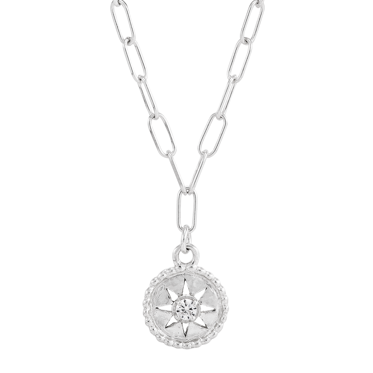 Silpada - Silpada 'Sun Dance' Silver Cubic Zirconia Link Necklace, 18"