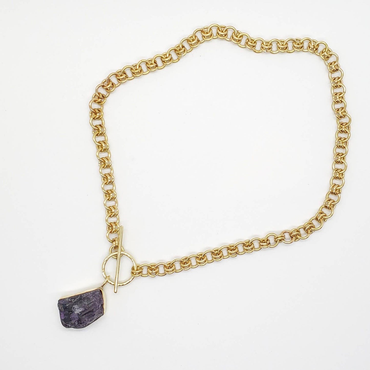 Baizaar Chainlink Necklace w/Stone