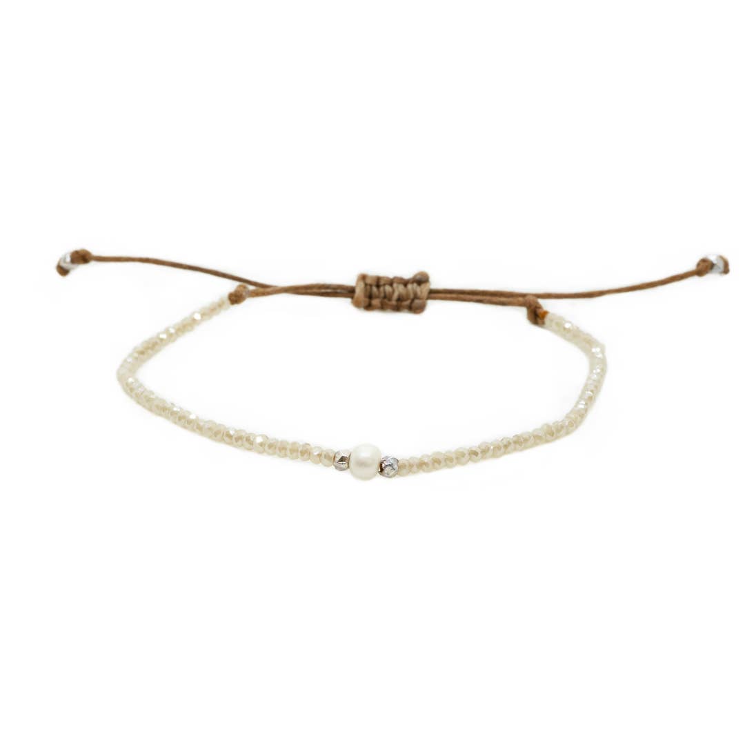 Lotus and Luna Goddess Bracelet - Pearl Self Love