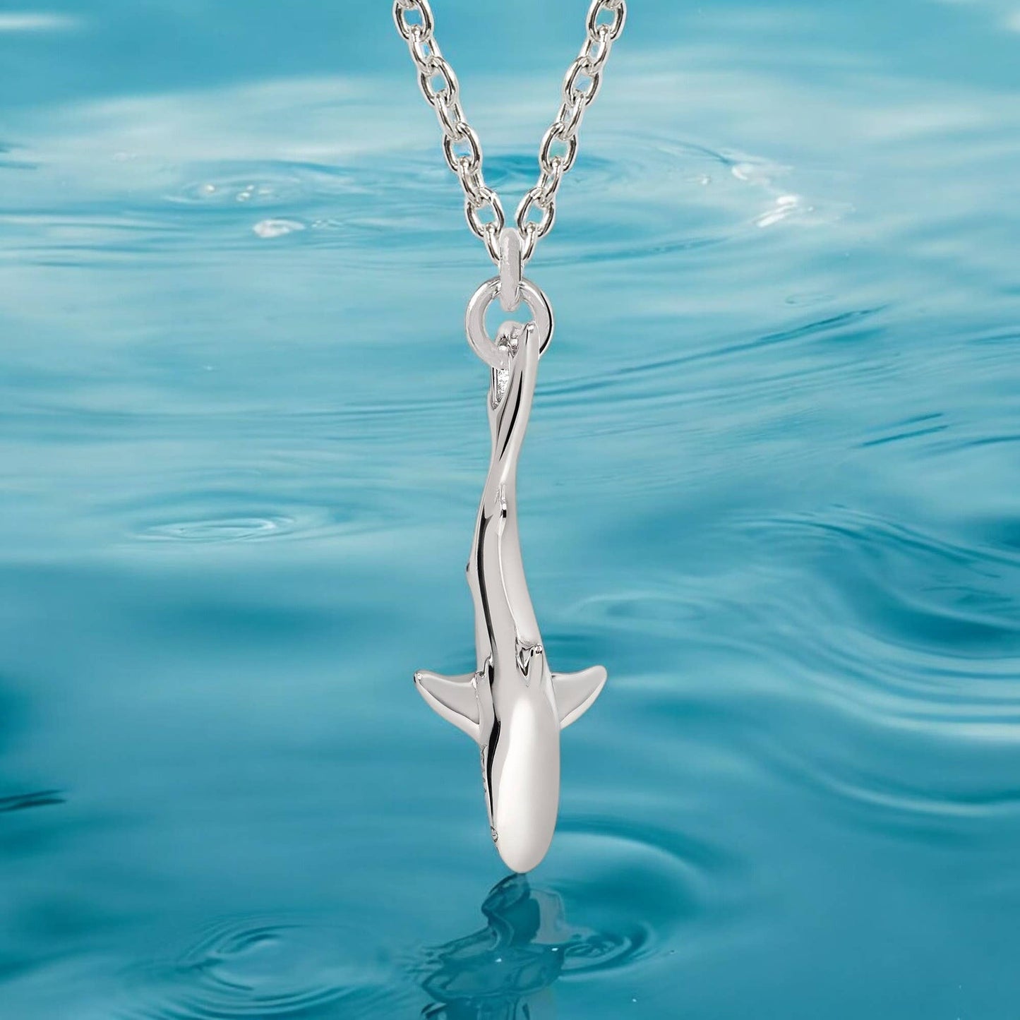 Big Blue Mini Realistic Shark Necklace