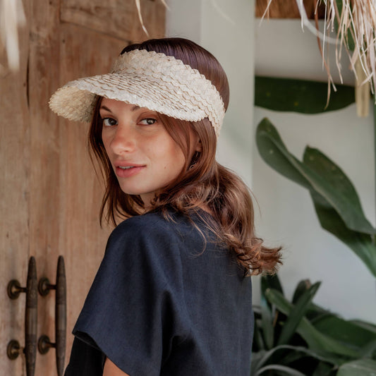 Village Thrive Rattan Sun Visor - Blonde