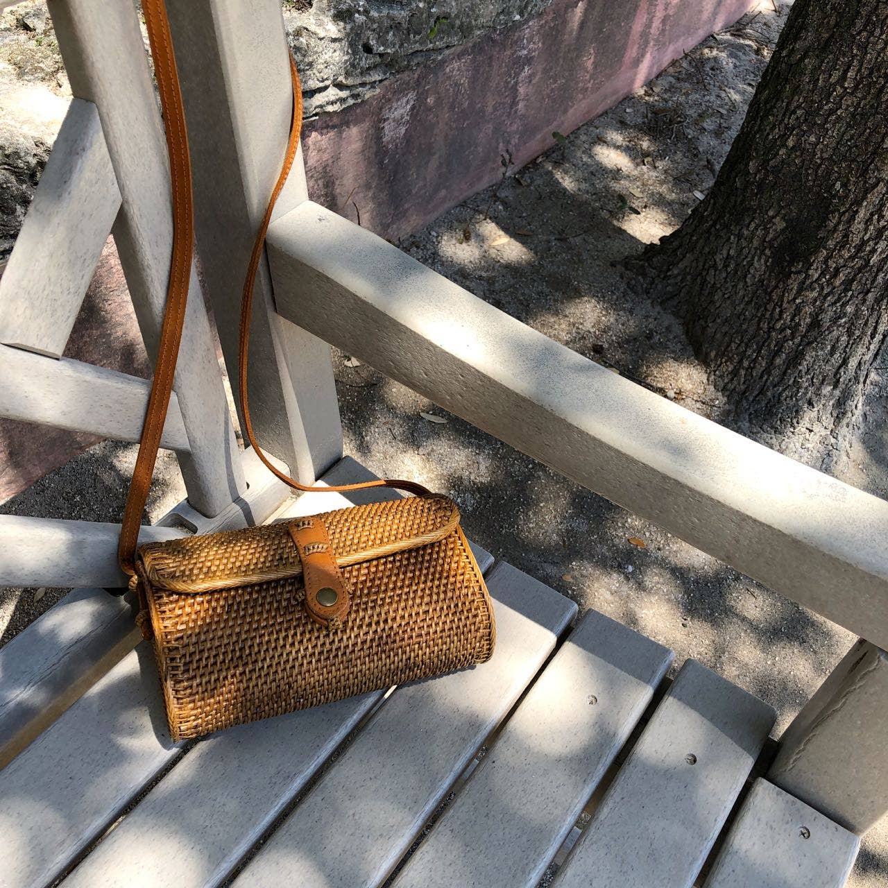 Ganapati  Bali Rattan Crossbody Bag - Small Mailer Bag