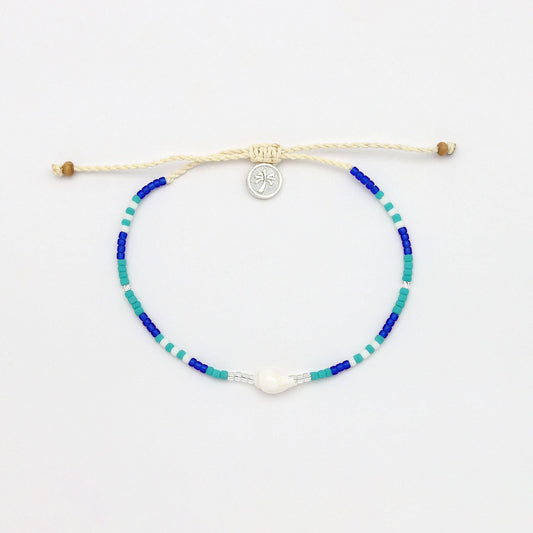 Pineapple Island Mauna Loa Beaded Anklet - Blue