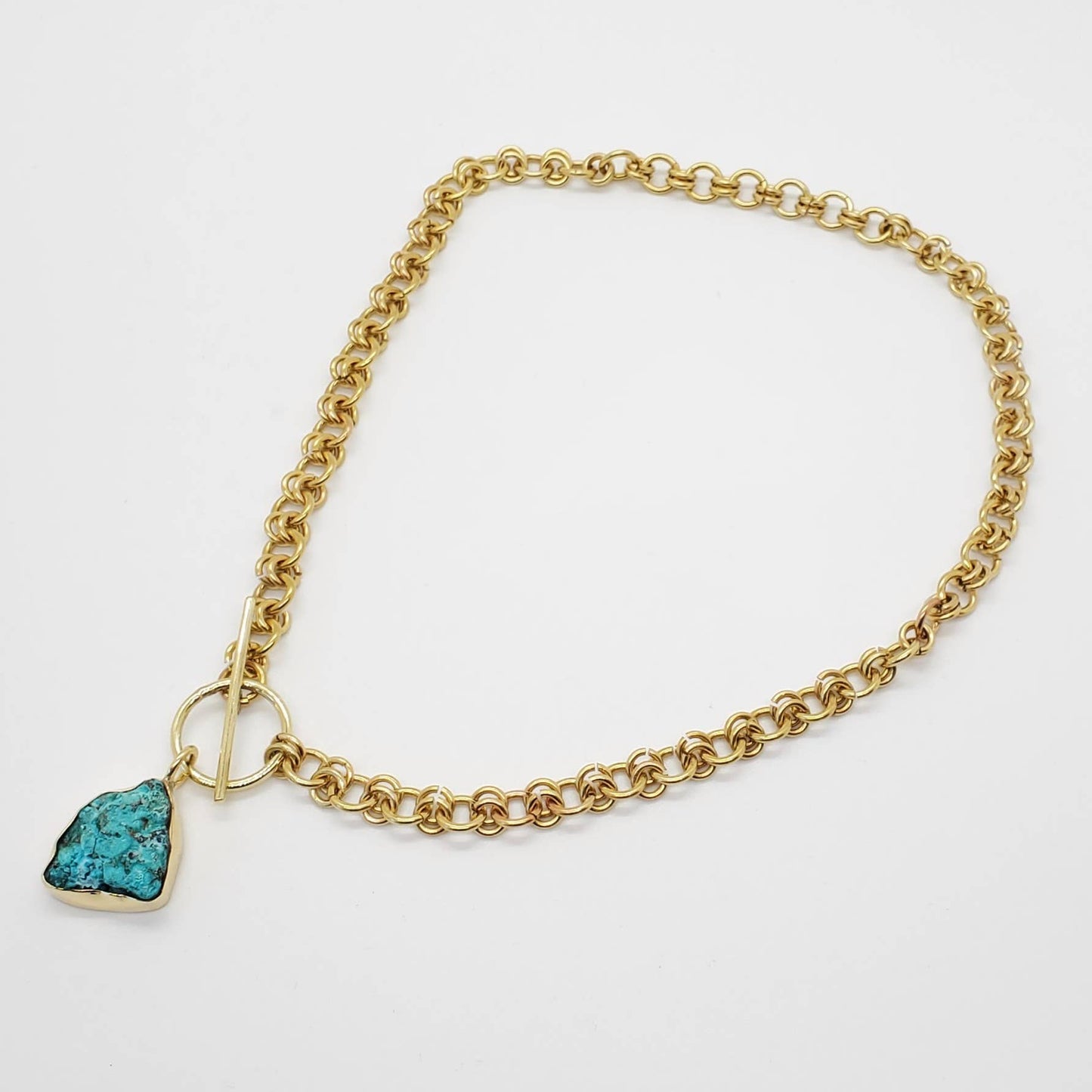 Baizaar Chainlink Necklace w/Stone
