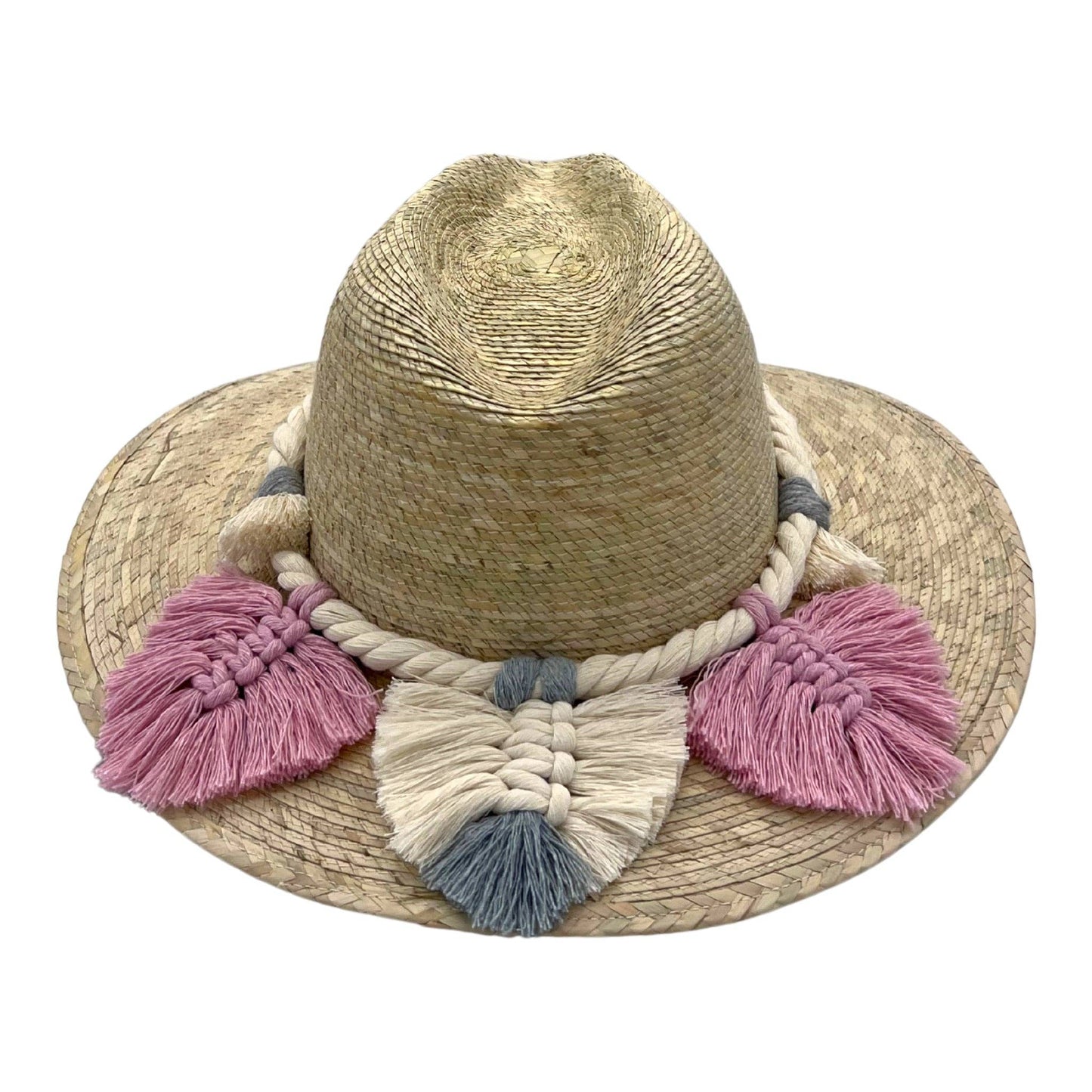 Chisme Indiana Palm Hat - Leaves Macrame Band