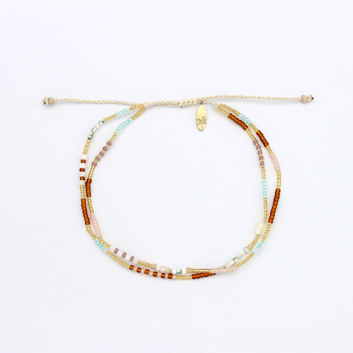 Pineapple Island Golden Hour Colourful Beaded Anklet Collection - Warm Gold