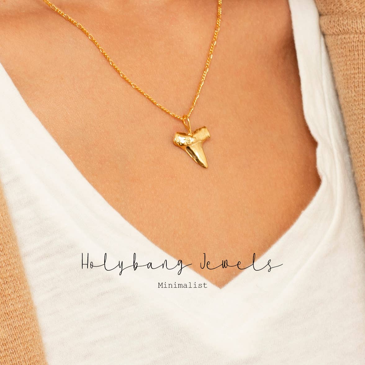 HolyBang Jewels Shark Tooth Necklace - Gold