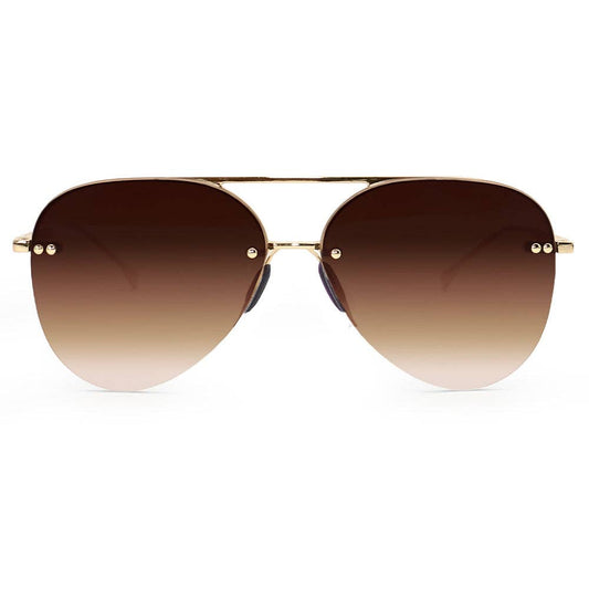 Topfoxx Small Megan 2 Tangle Free Aviator Sunglasses - Gold/Faded Brown