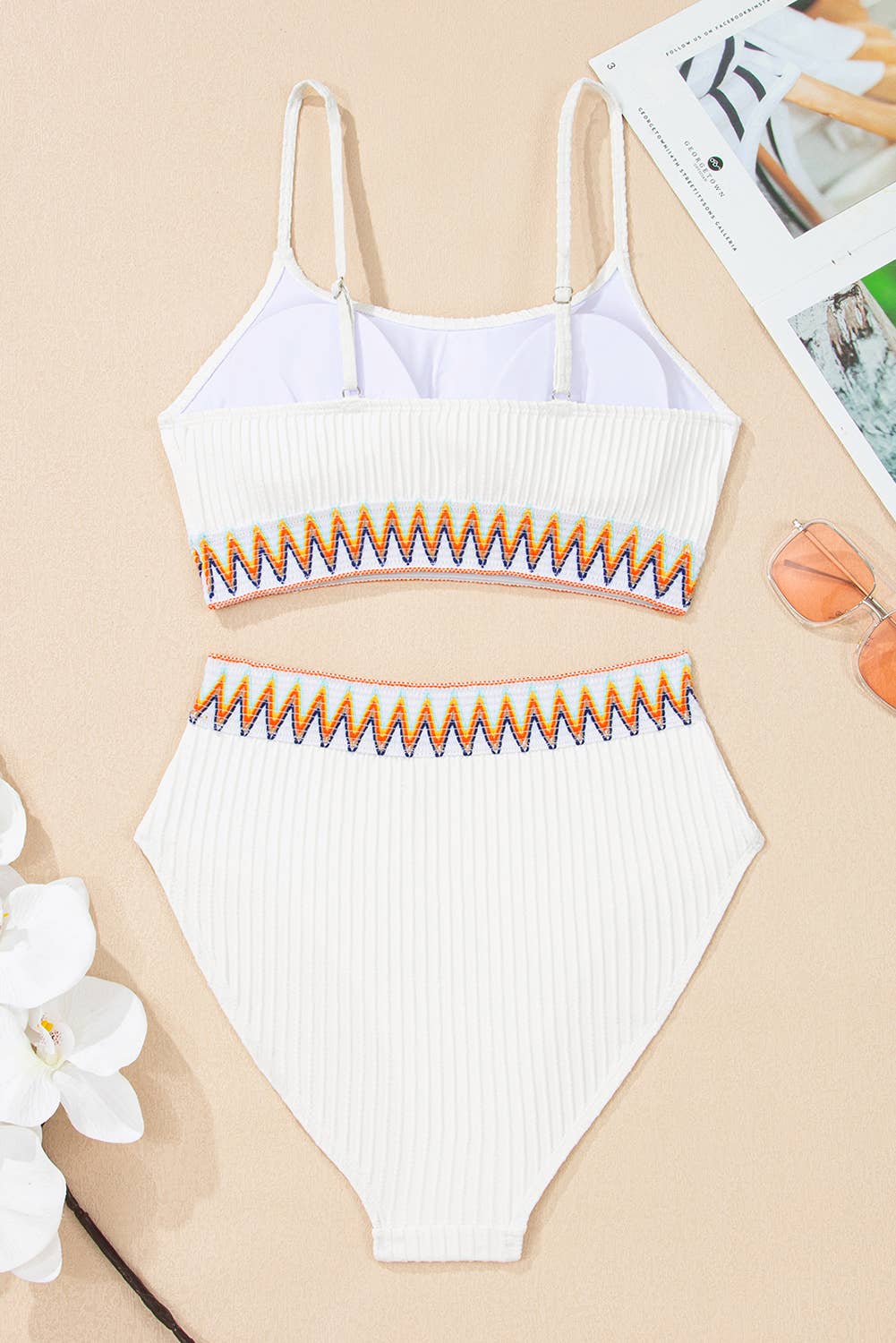 1 the Woman Contrast Banded High Waist Bikini Bottom