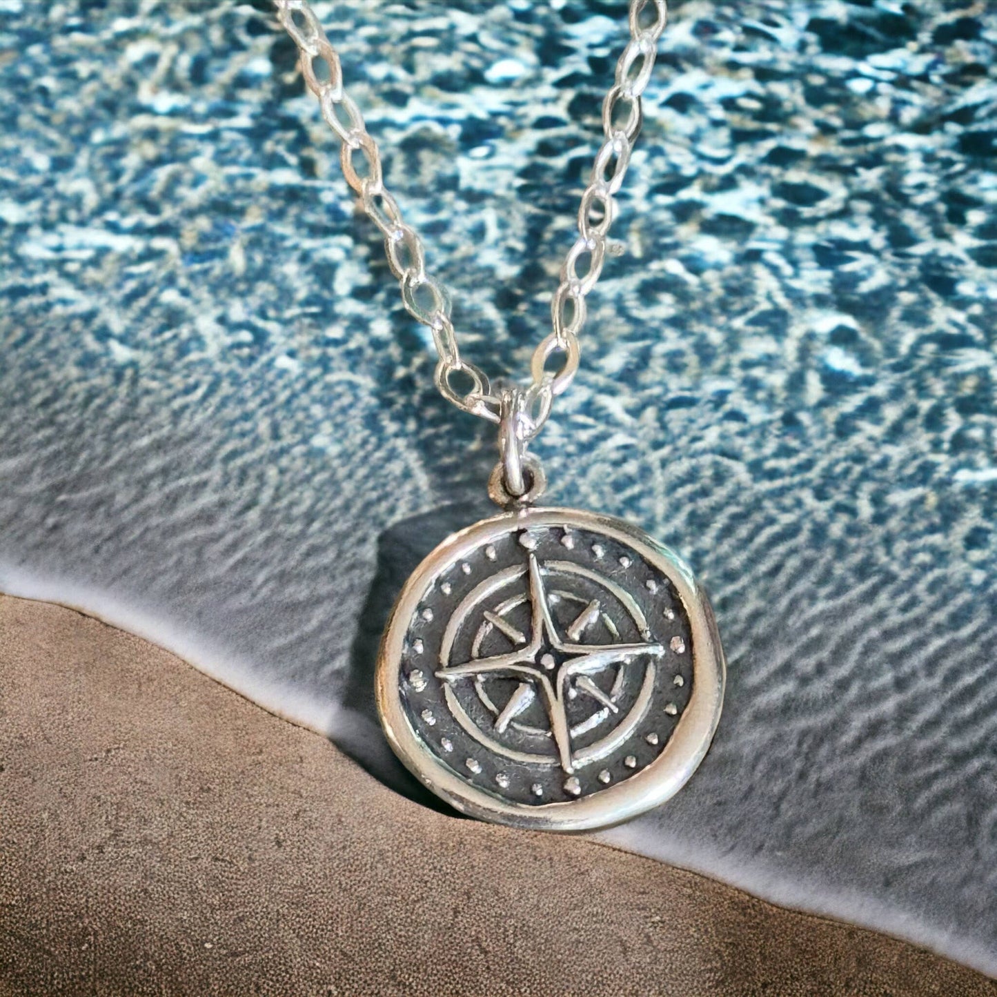 Jackie Gallagher Designs Wax Seal Compass Rose Necklace