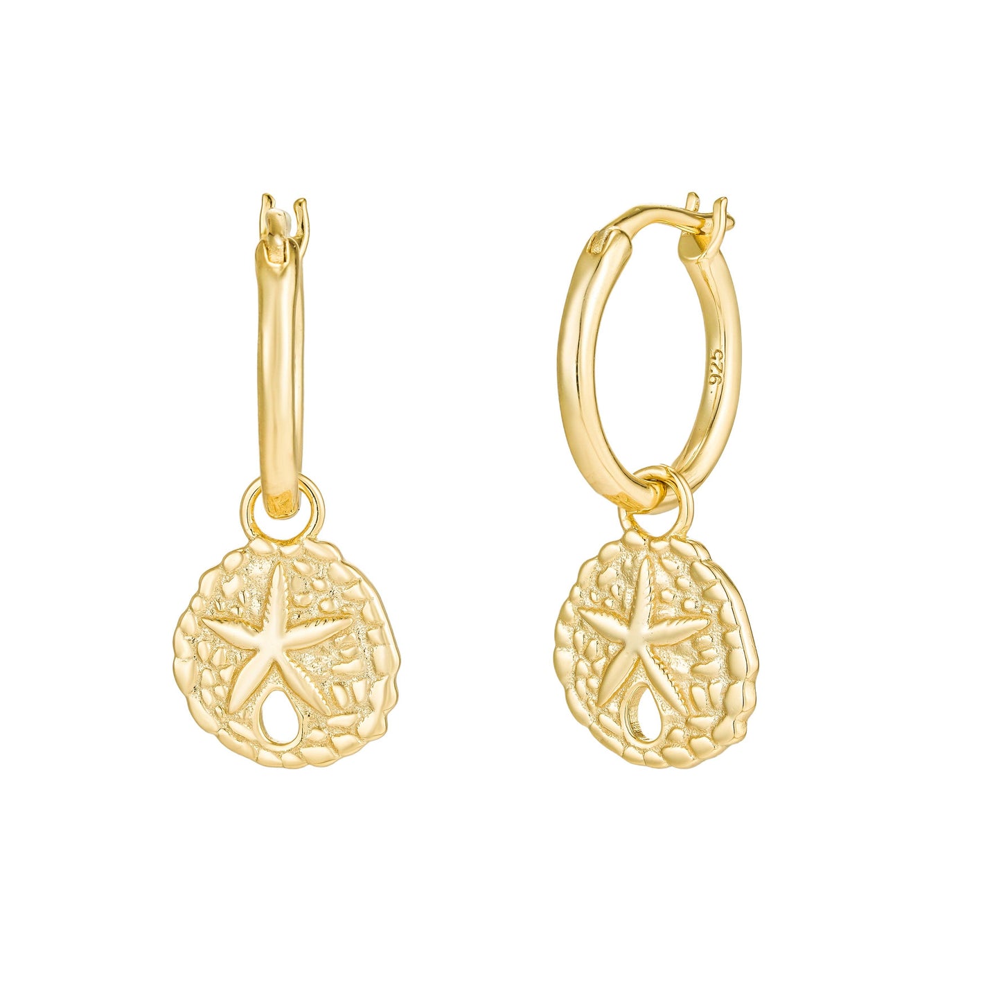 The Salty Gem Sand Dollar Hoops