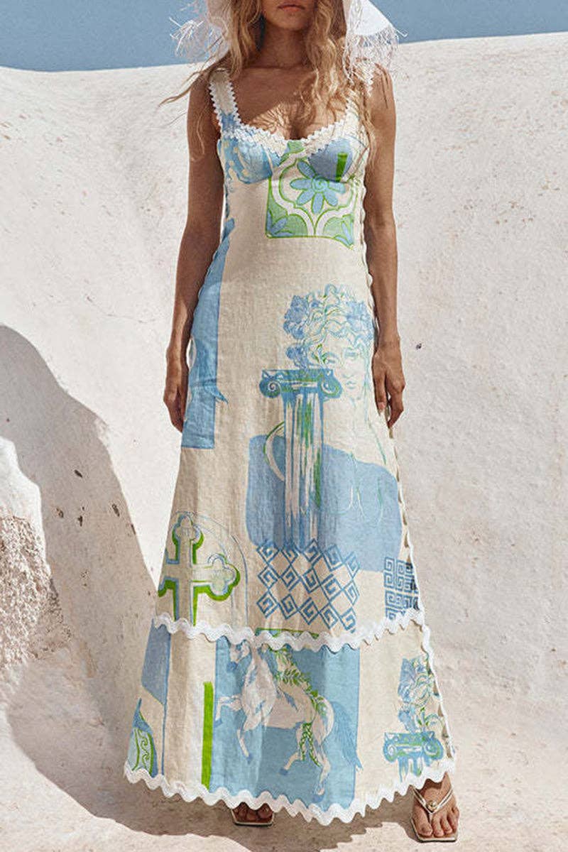 Mccolin  Vintage Print Vacation Dress