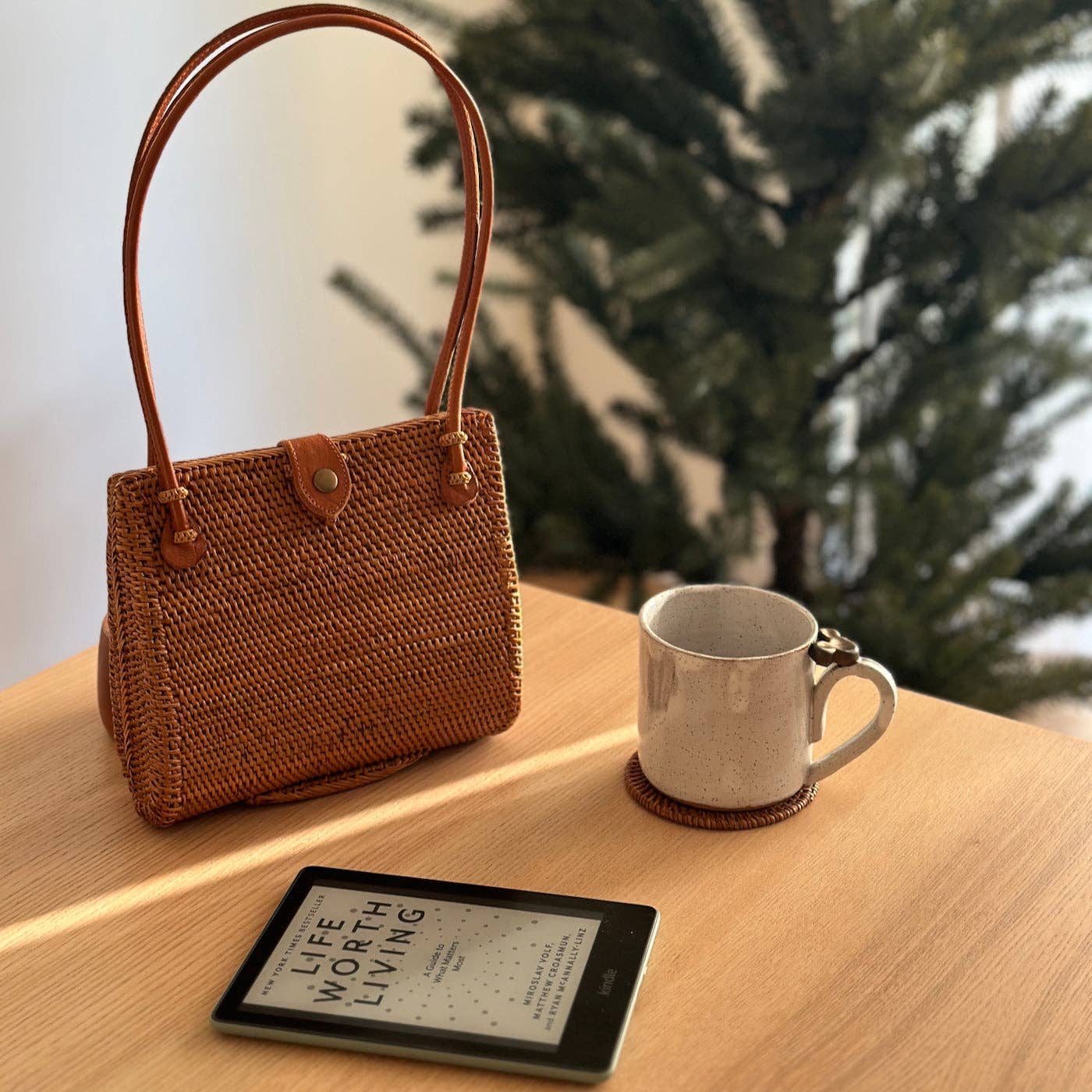 Ganapati  Bali Rattan Handbag - Envelope