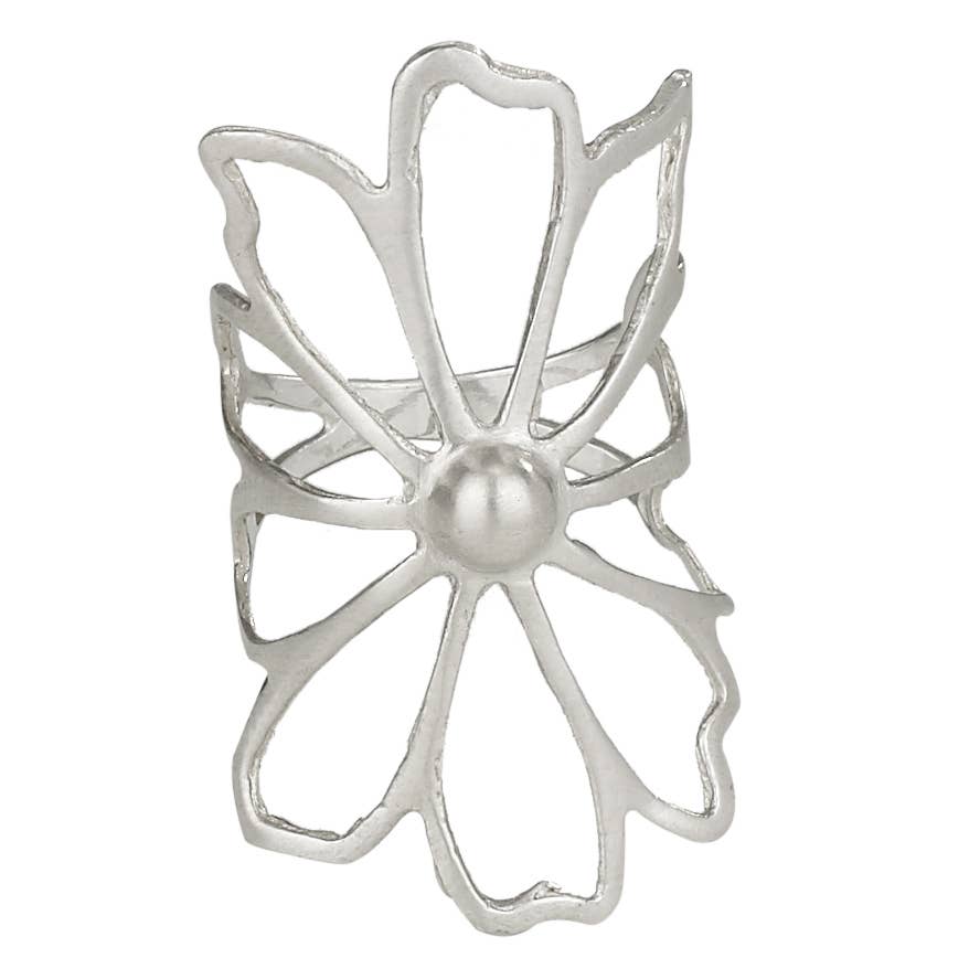 Tiger Mountain Jewelry Open Flower Sterling Silver Ring