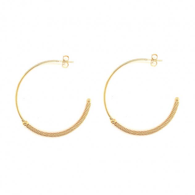 Mali Beads Gold Filled Thin Hoop Earrings – Classic Everyday Hoops