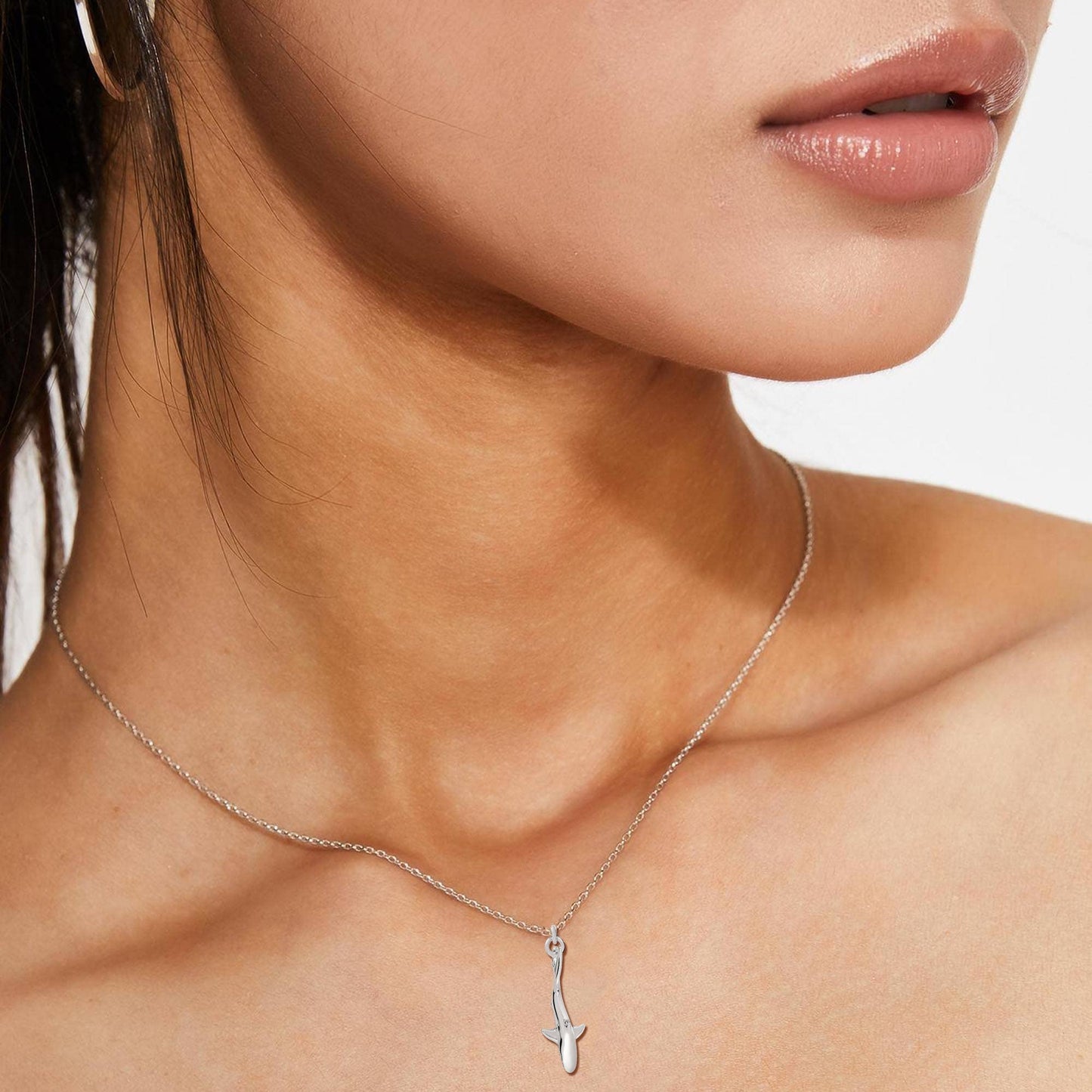 Big Blue Mini Realistic Shark Necklace