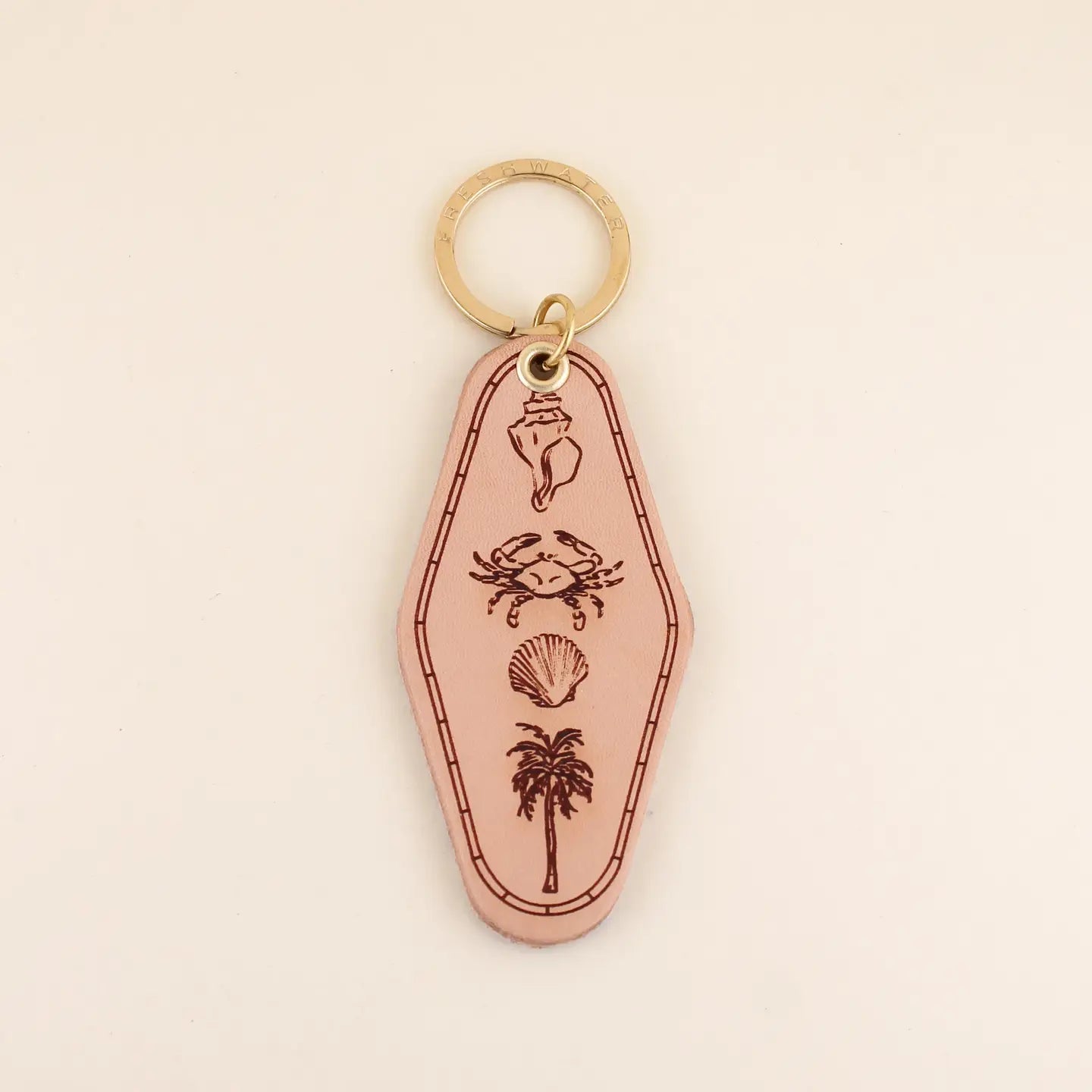 Freshwater Curated Island Icon Leather Keychain