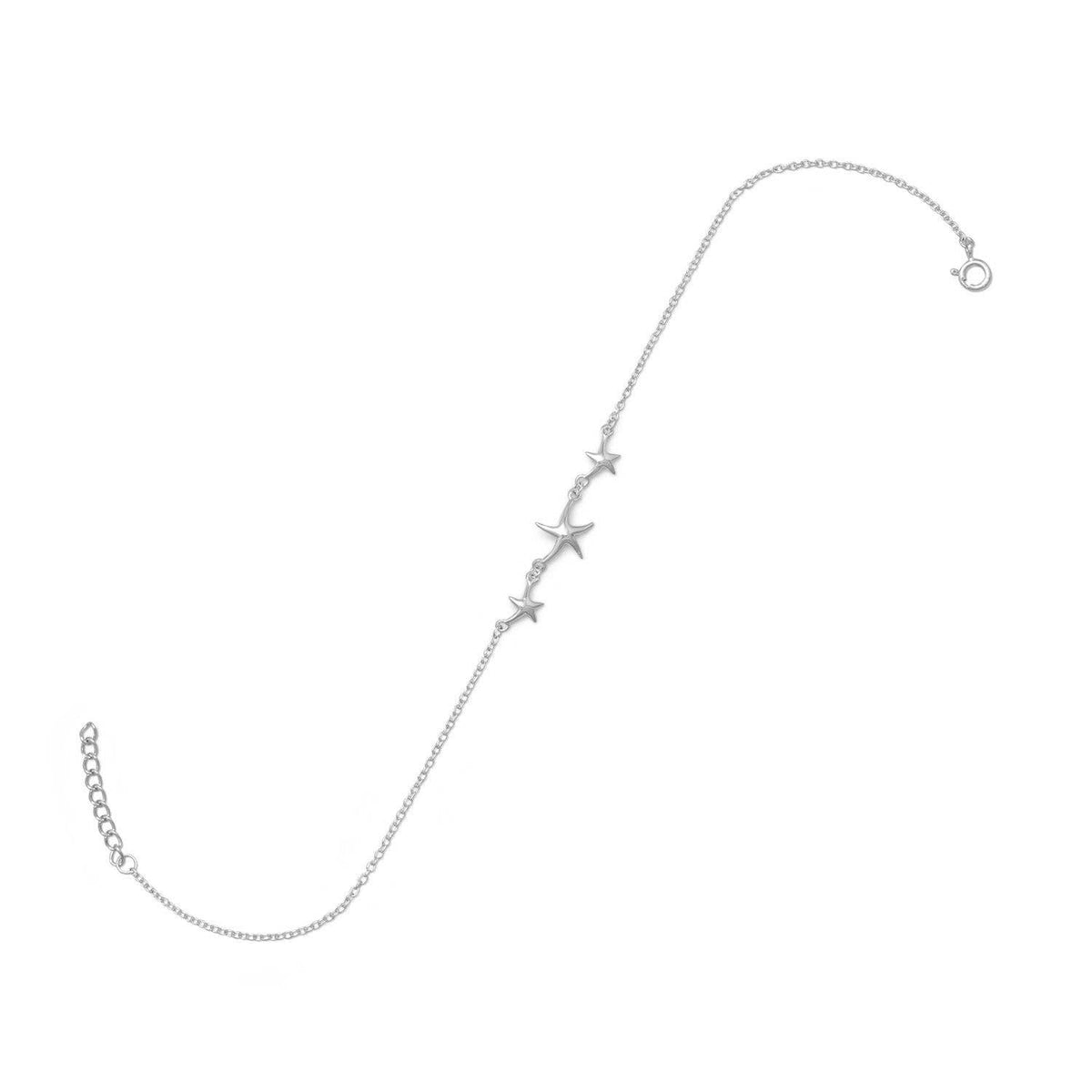 Silver Stars Starfish Anklet