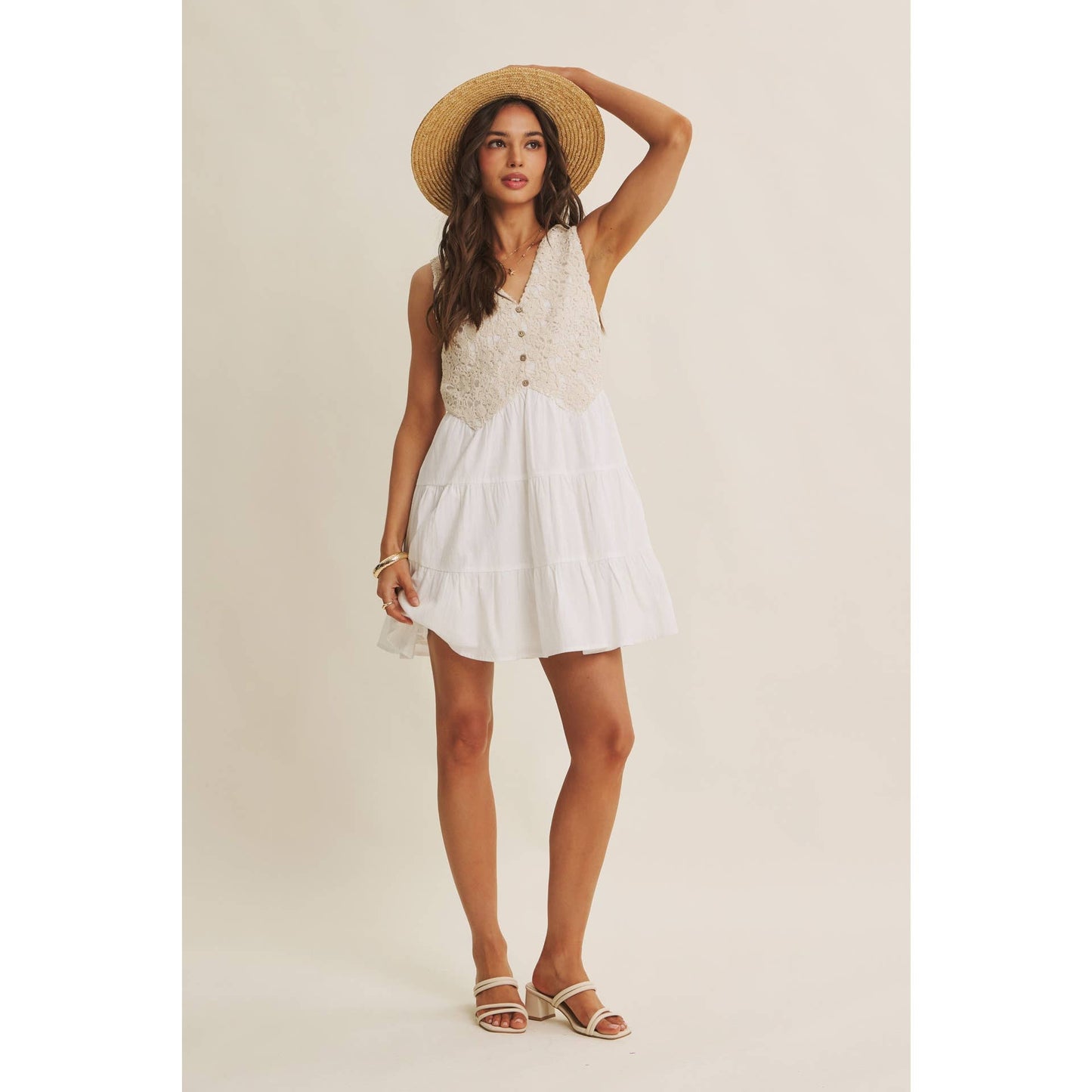 In February - French Picnic Cotton Crochet Dress