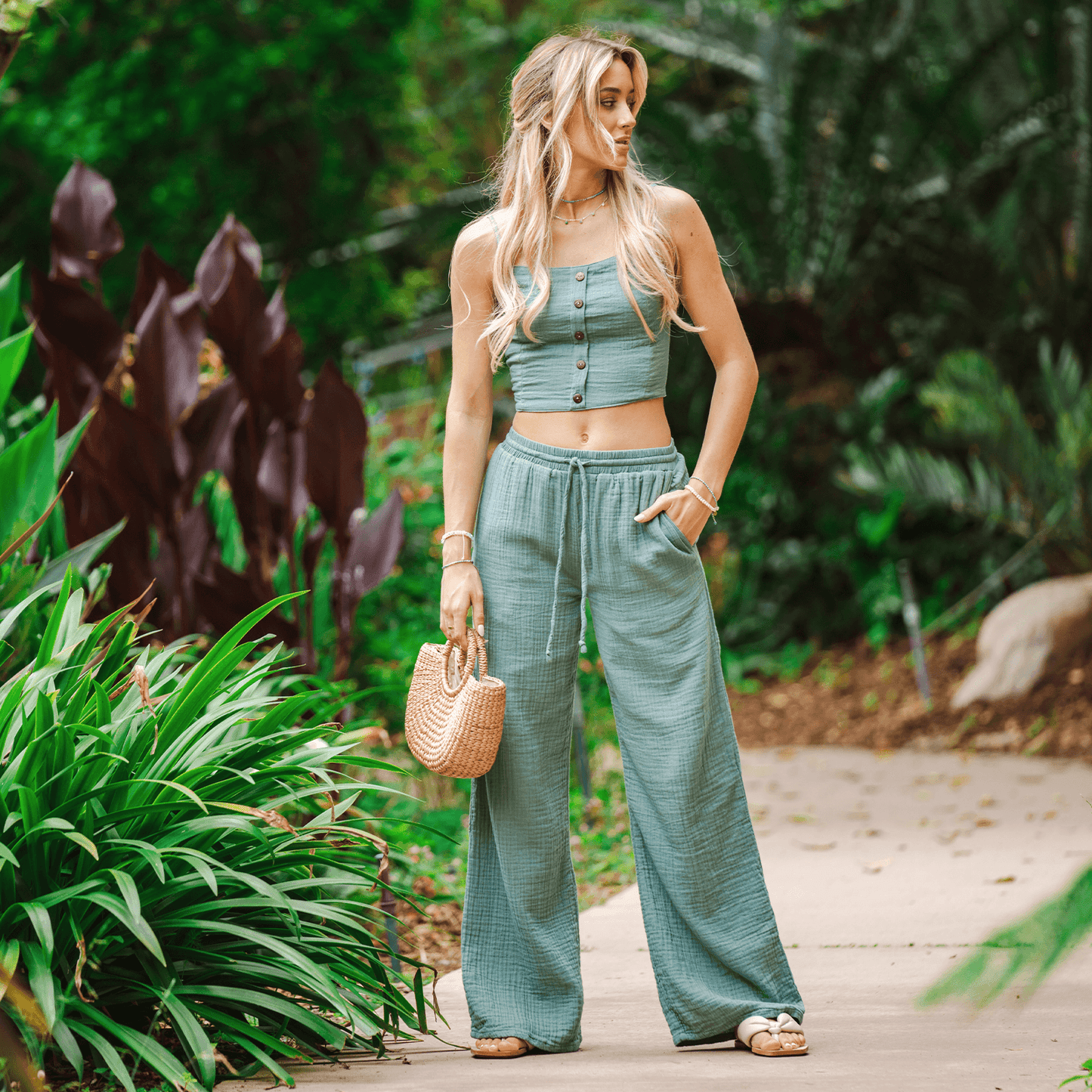 Lotus and Luna Cabana Pants - Sage