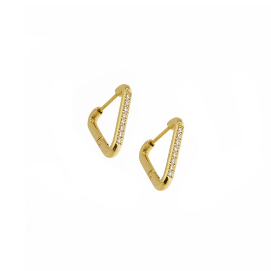 Brenda Grands Jewelry Waterproof Gold Triangle Diamond Hoops
