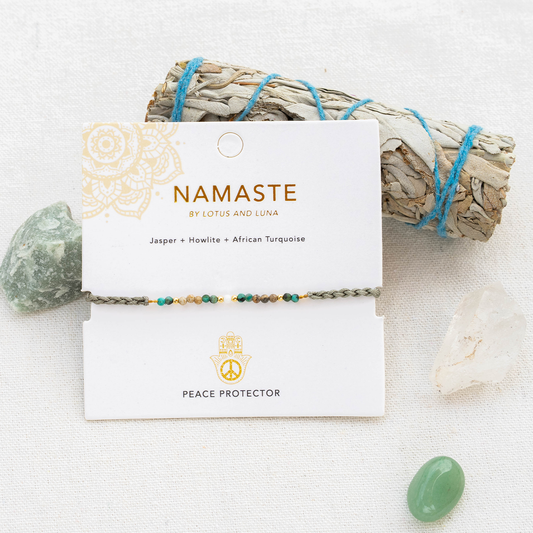 Lotus and Luna Namaste Bracelet - Peace Protector