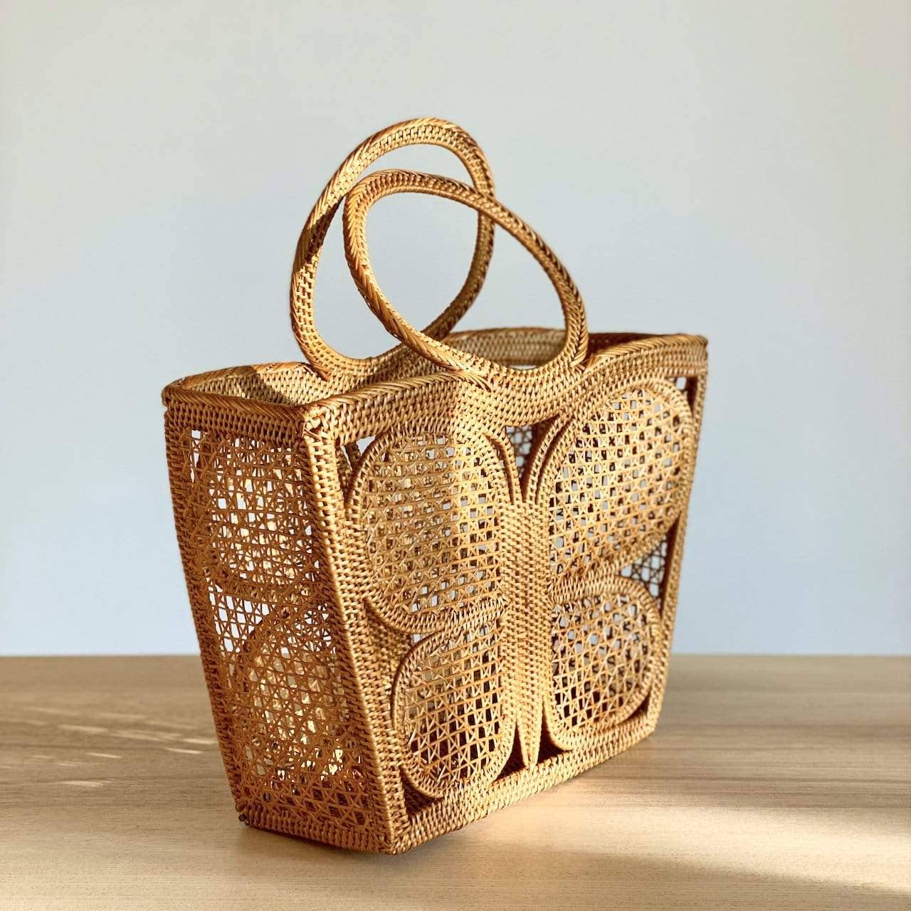 Ganapati Bali Rattan Handbag - Butterfly