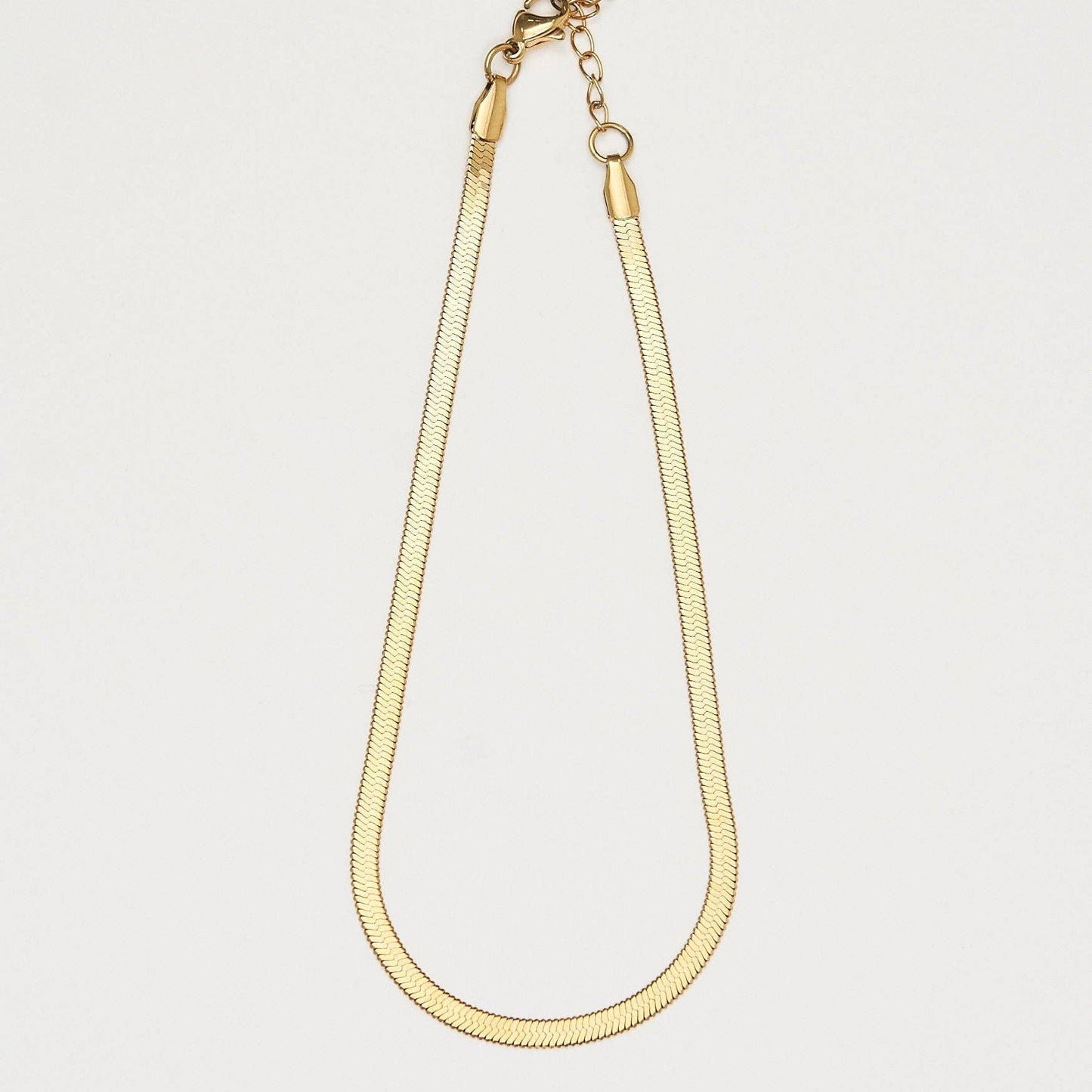 Brenda Grands Jewelry Waterproof Gold Herringbone Anklet