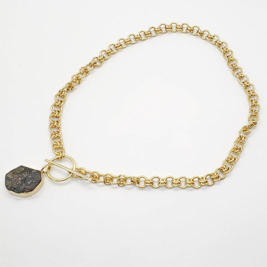 Baizaar Chainlink Necklace w/Stone