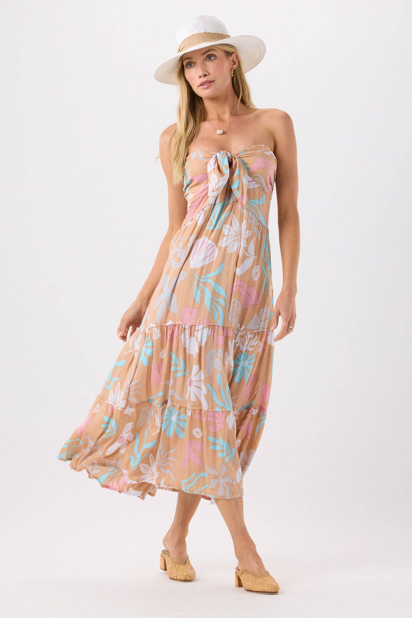 Tiare Hawaii Kailani Maxi Dress - Shellscapes Sand / One Size