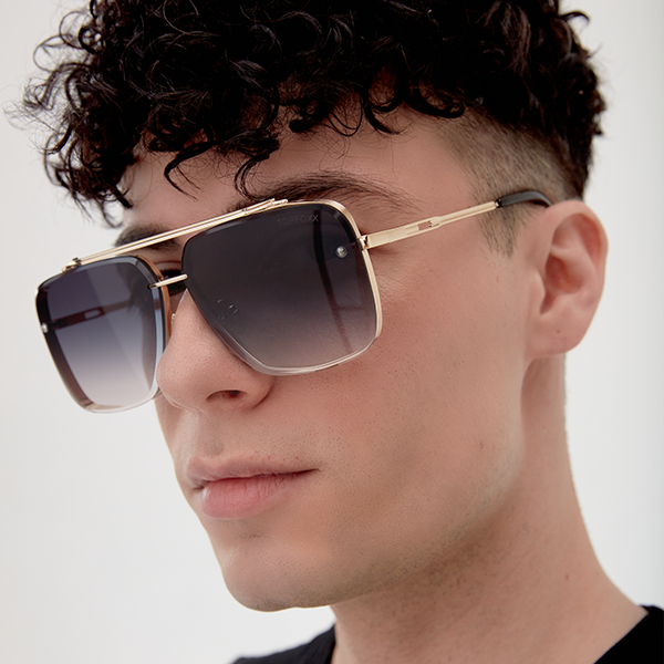 Topfoxx Bella Tangle Free Aviator Sunglasses - Midnight Gold