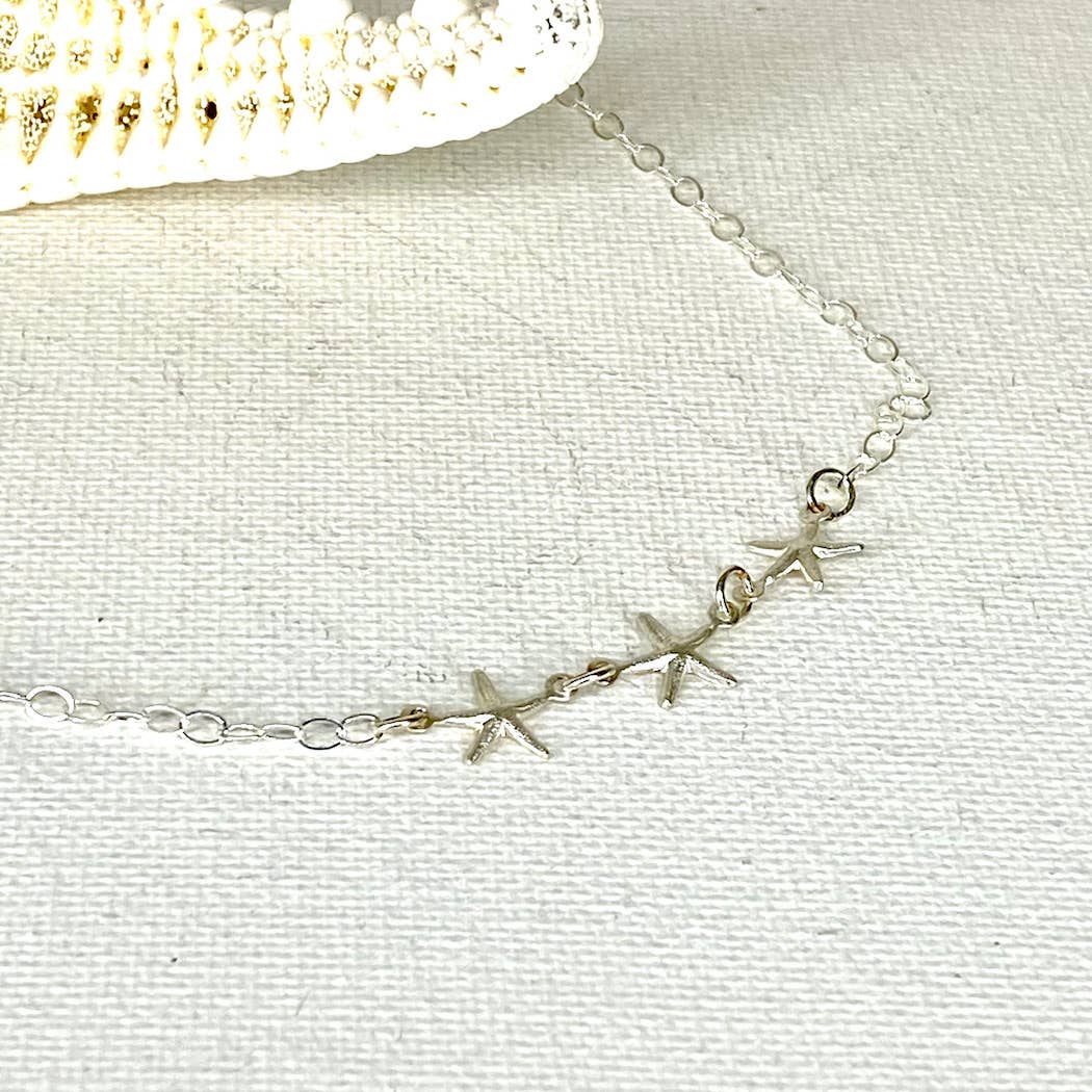 Jackie Gallagher Designs Delicate Triple Starfish Necklace
