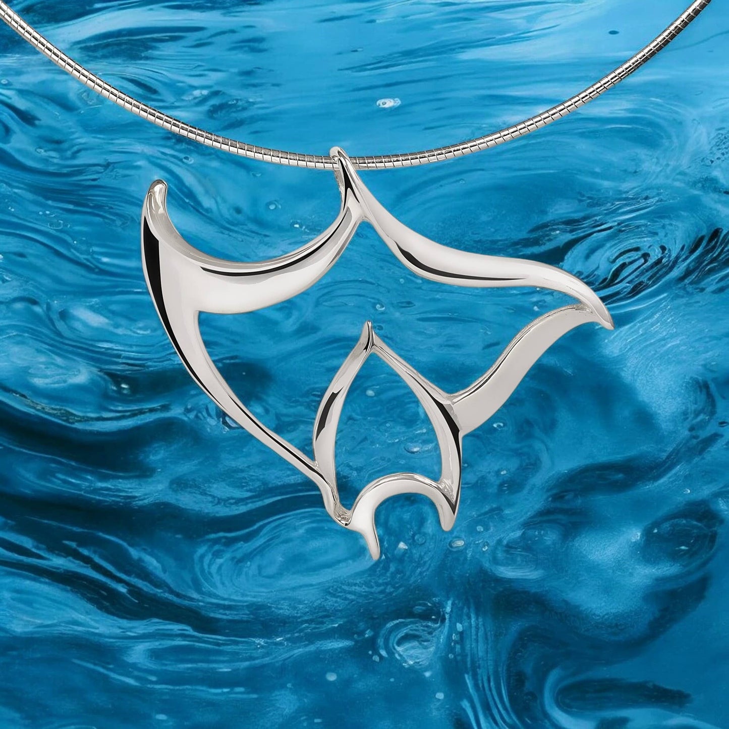 Big Blue Manta Ray Necklace