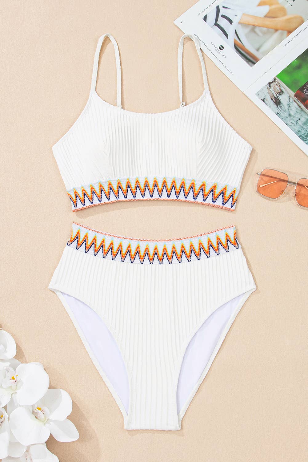 1 the Woman Contrast Banded High Waist Bikini Bottom