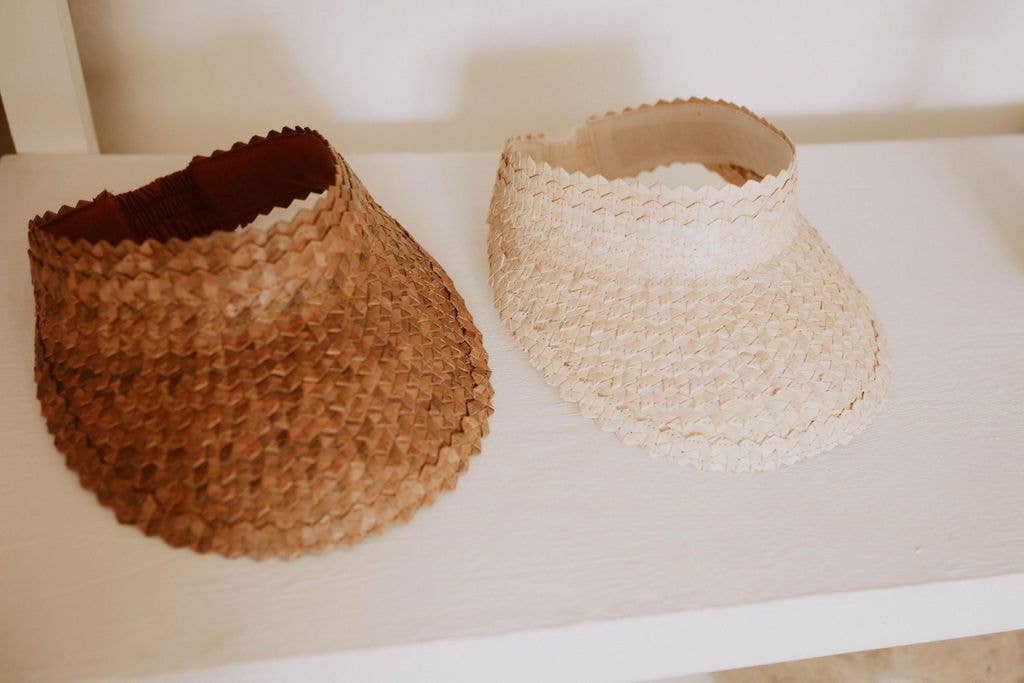Village Thrive Rattan Sun Visor - Blonde