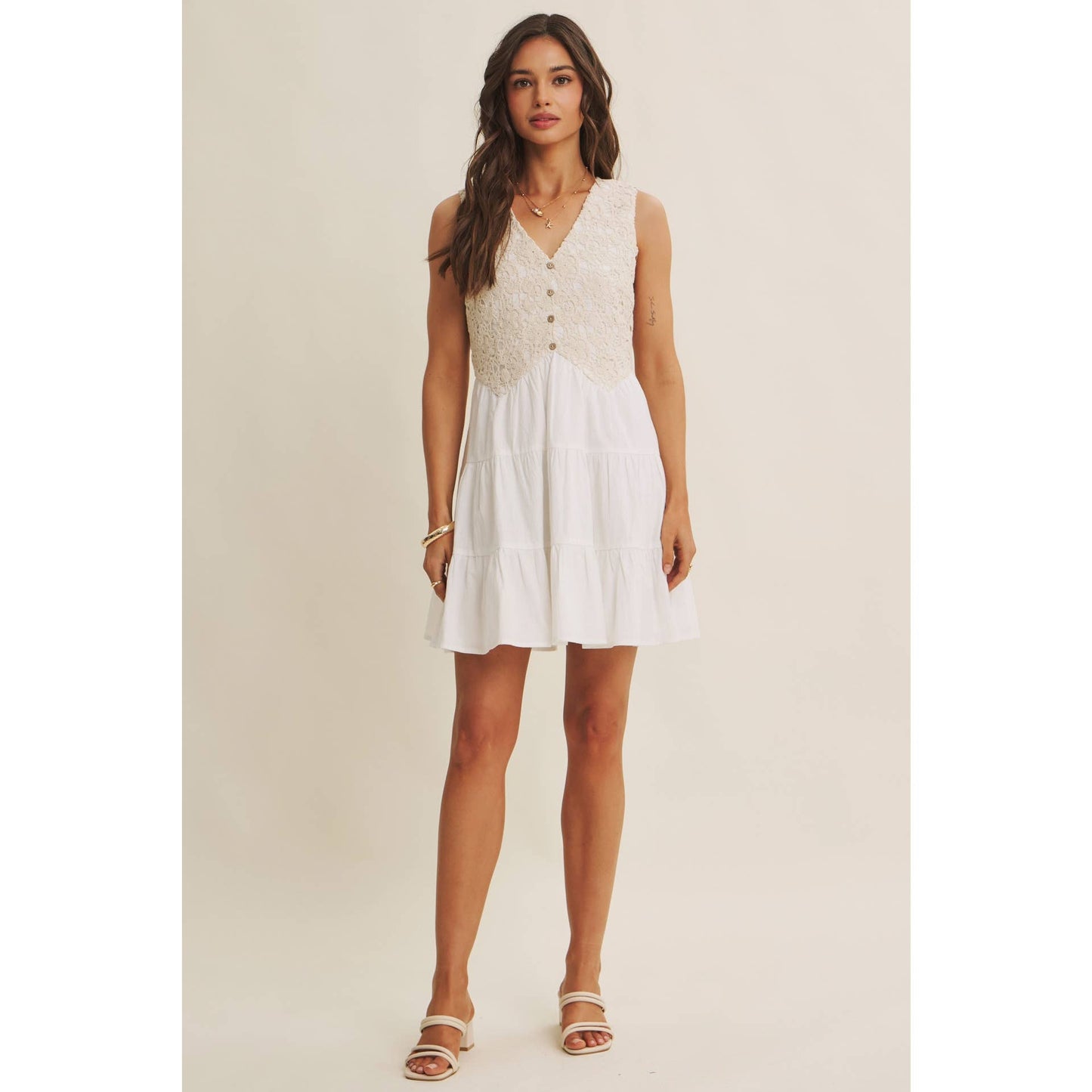 In February - French Picnic Cotton Crochet Dress