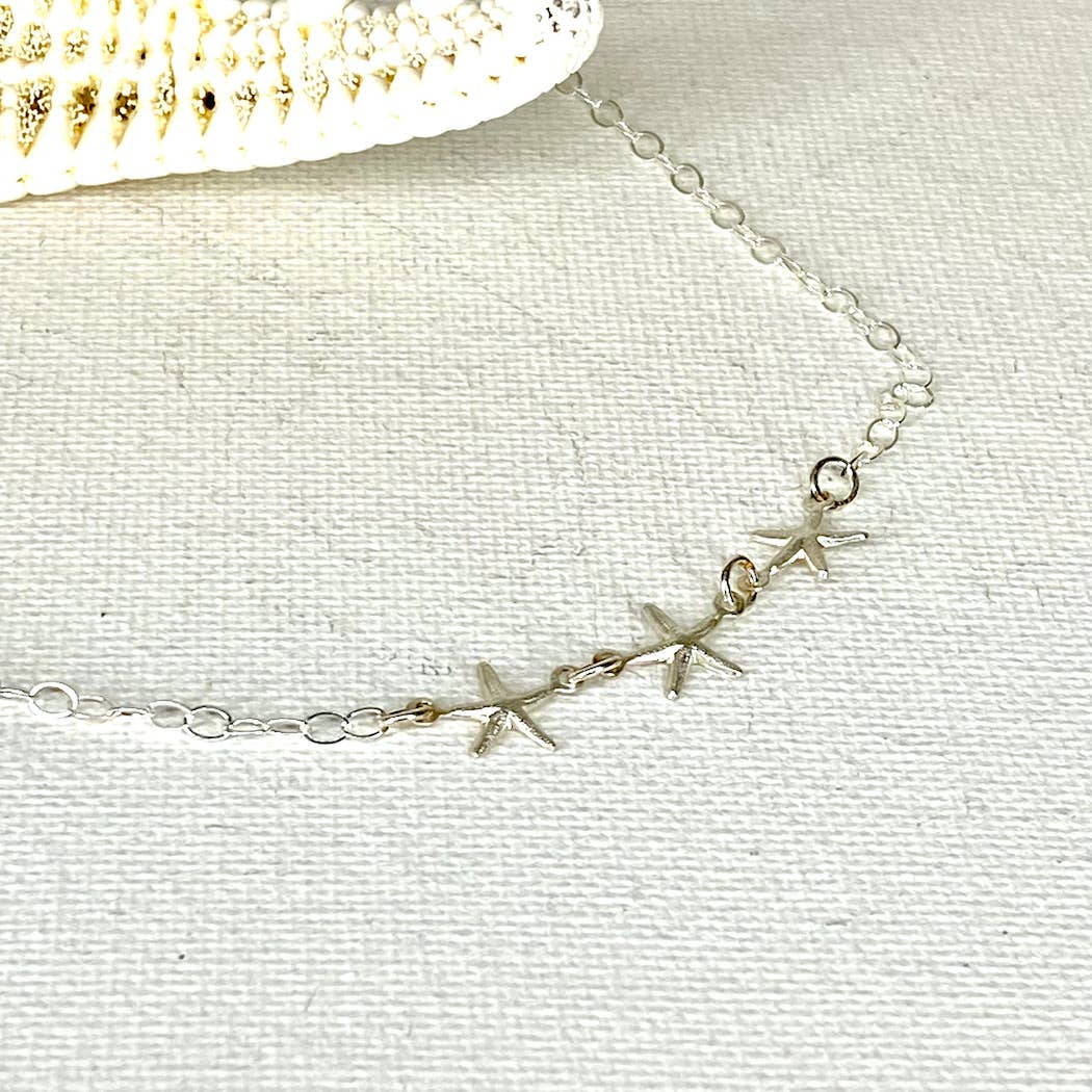 Jackie Gallagher Designs Delicate Triple Starfish Necklace