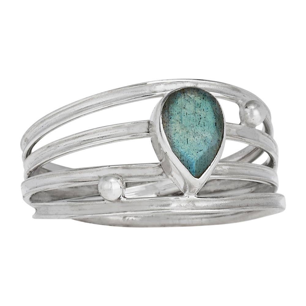 Tiger Mountain Jewelry Flashing Aurora Sterling Silver Labradorite Ring