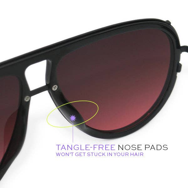 Topfoxx Ivy Luxe Tangle-Free Aviator Sunglasses - Ruby