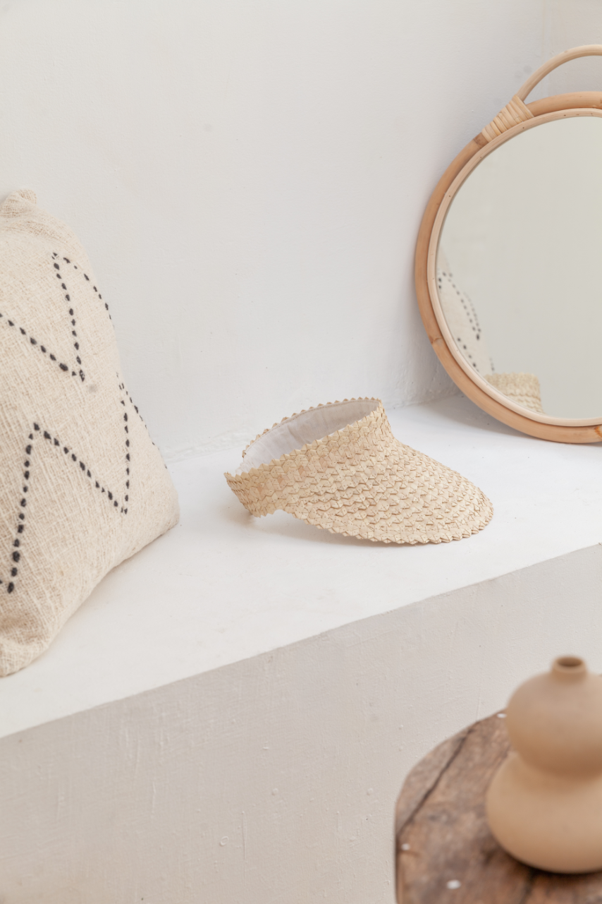 Village Thrive Rattan Sun Visor - Blonde
