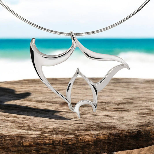 Big Blue Manta Ray Necklace