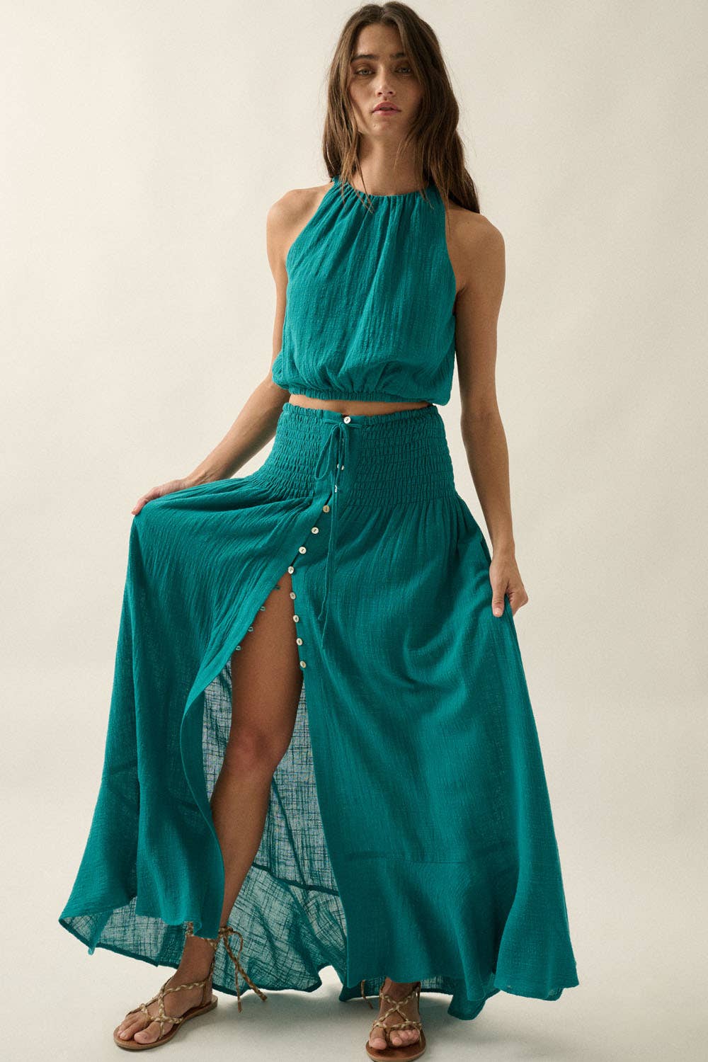 Promesa Cotton Gauze Maxi Skirt