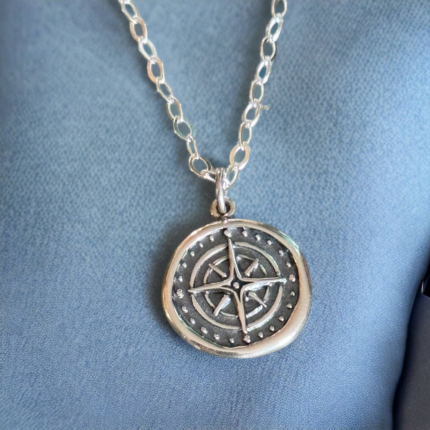 Jackie Gallagher Designs Wax Seal Compass Rose Necklace