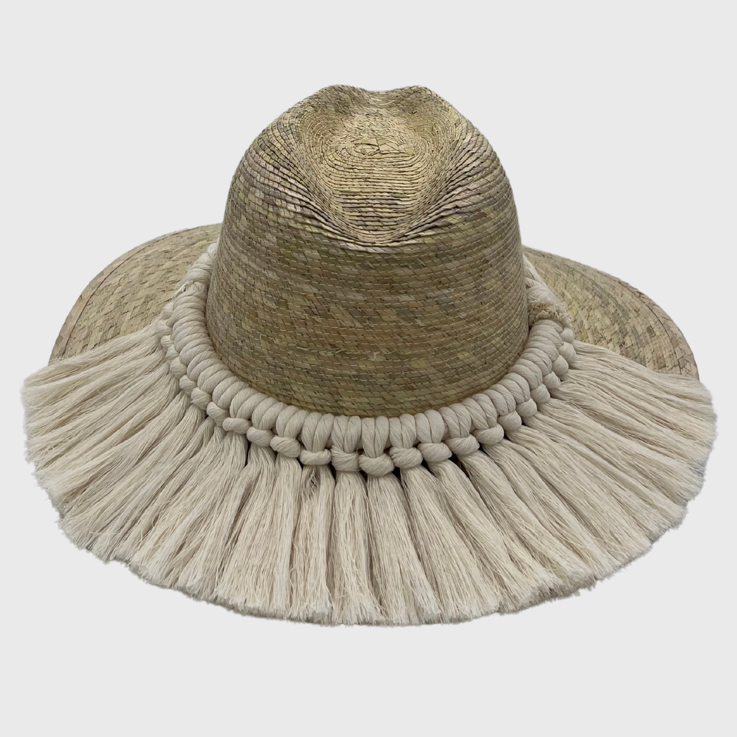 Chisme Indiana Palm Hat - Leaves Macrame Band