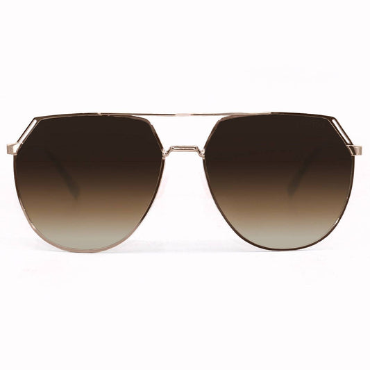 TOPFOXX Farrah Tangle Free Aviator Sunglasses - Brown