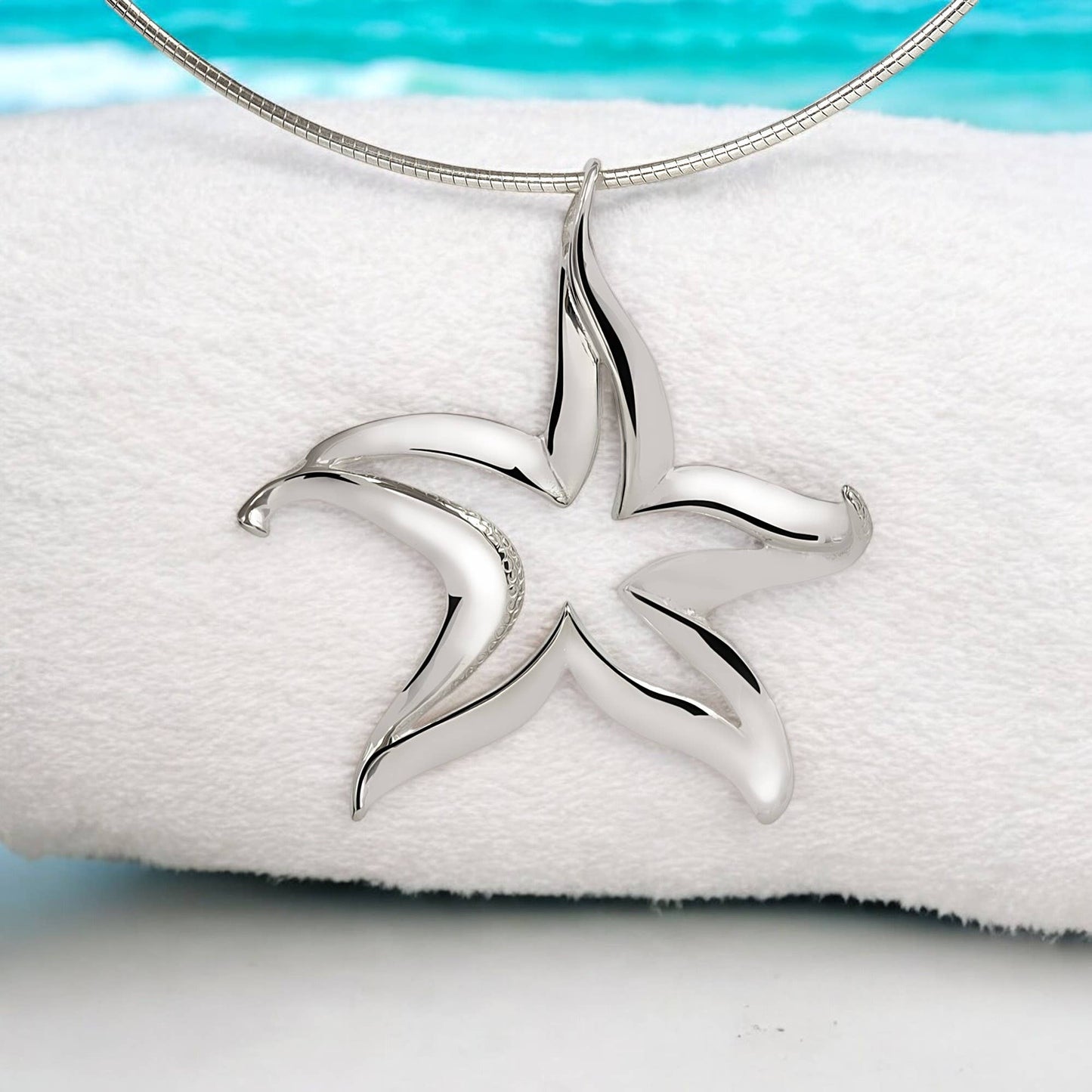Big Blue Starfish Necklace