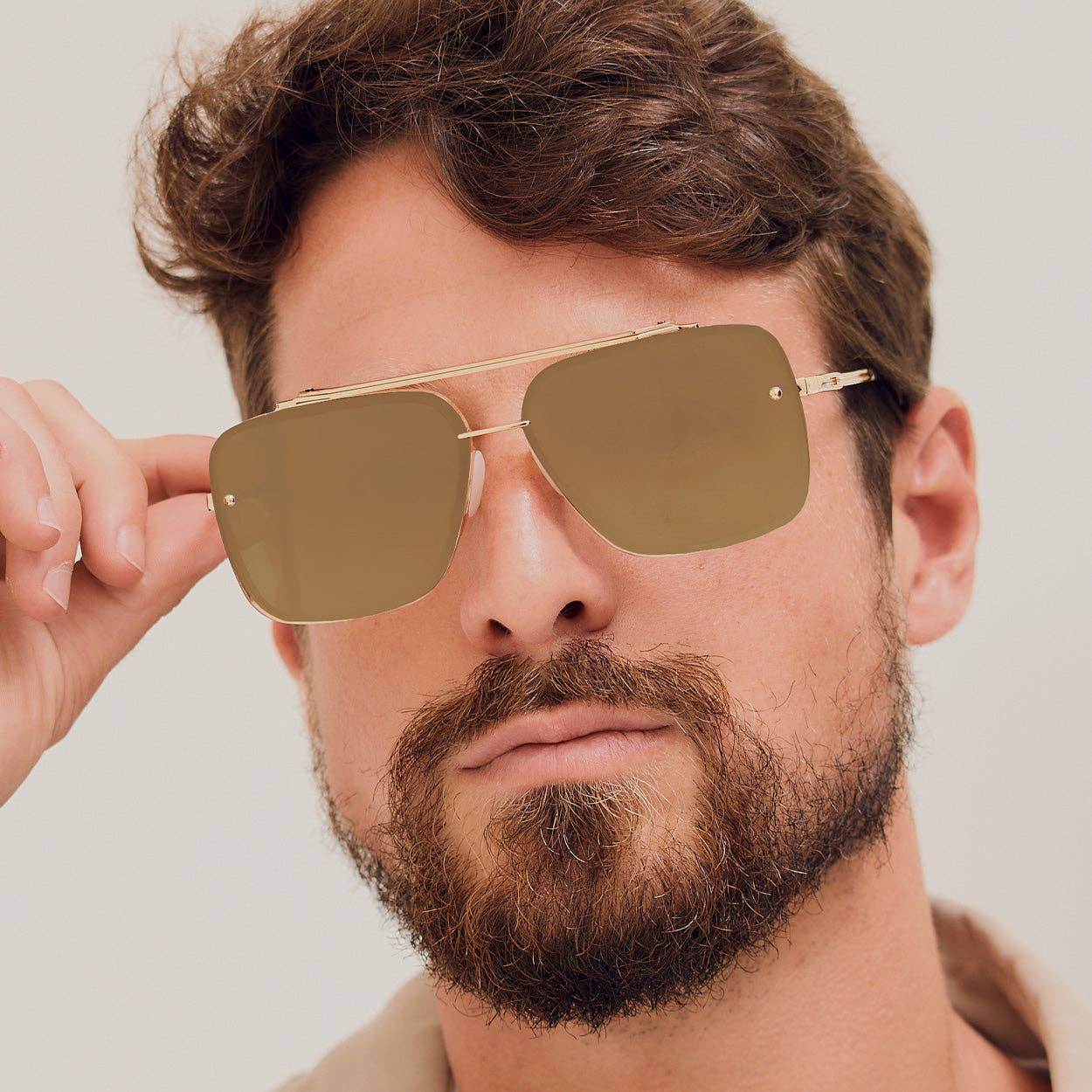 Topfoxx Bella Tangle Free Aviator Sunglasses - Mirrored Bronze