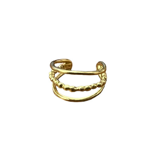 Baizaar Gold Plated Decorated Three Bar Ear Cuff