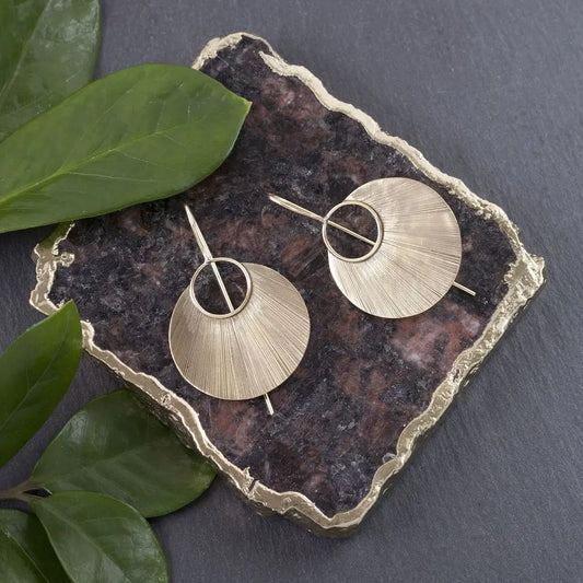 Baizaar Brass Etched Petal Earring